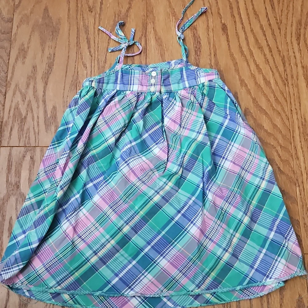 Ralph Lauren Plaid Pastel Ruffle Dress Size Girls 18 Months